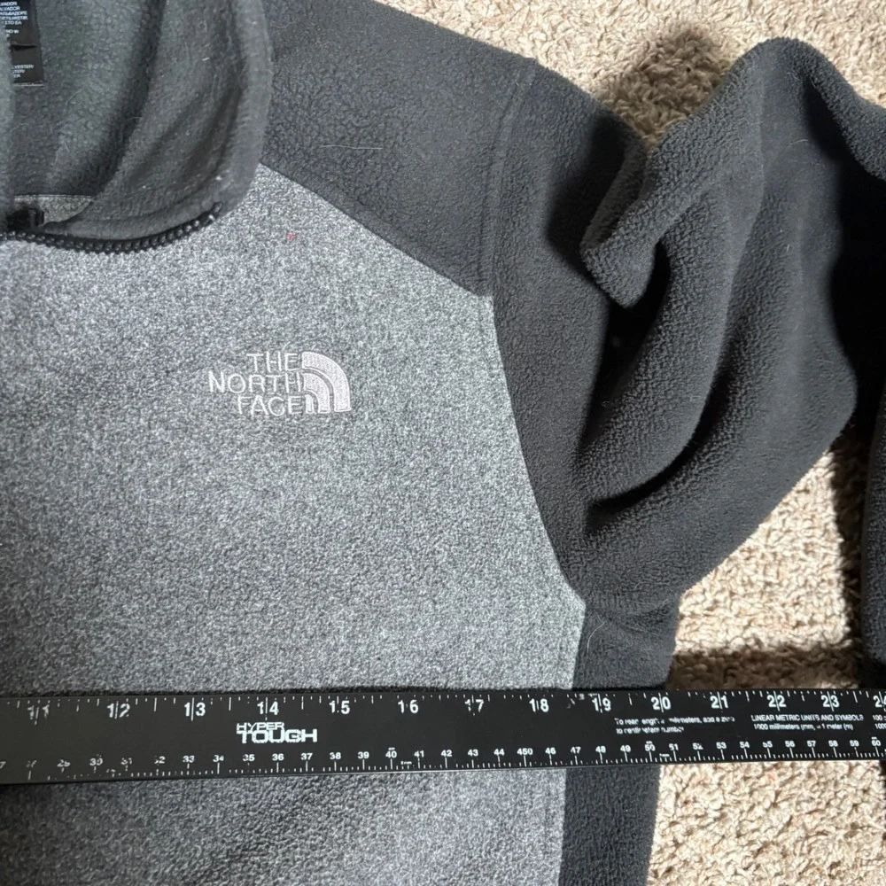 Mens The North Face FlashDry Full Zip‎ Fleece Jacket Gray Black S